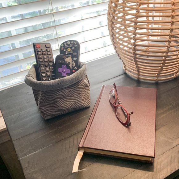 Set of 2 Cotton Canvas Planters or Storage Bins / Gray / Med & Lg / Fair Trade - Picture 4 of 6